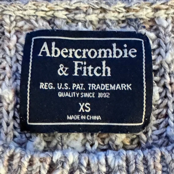 Abercrombie & Fitch Sweater XS Cropped Chunky Knit Neutral Crewneck Pullover - Picture 3 of 15